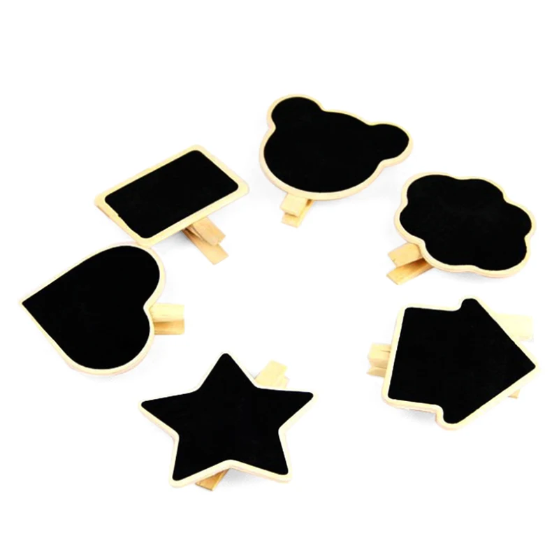 

10Pcs Wood Blackboard Mini Blackboard Warm Tips Chalkboard Stand Message Boards Party decorating board Vertical Stand Price tag