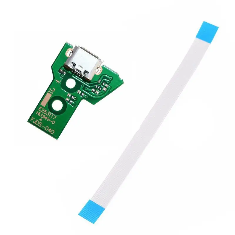 

FULL-For PS4 Controller Micro-USB Charging Socket Circuit Board JDS-040 12-Pin Cable Port