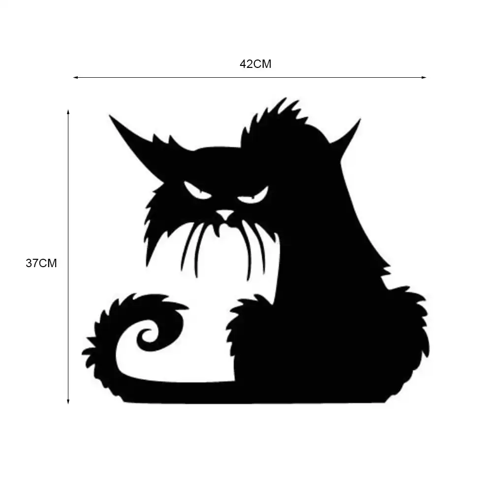 Amazon Com Halloween Black Cat Silhouette Black Vinyl