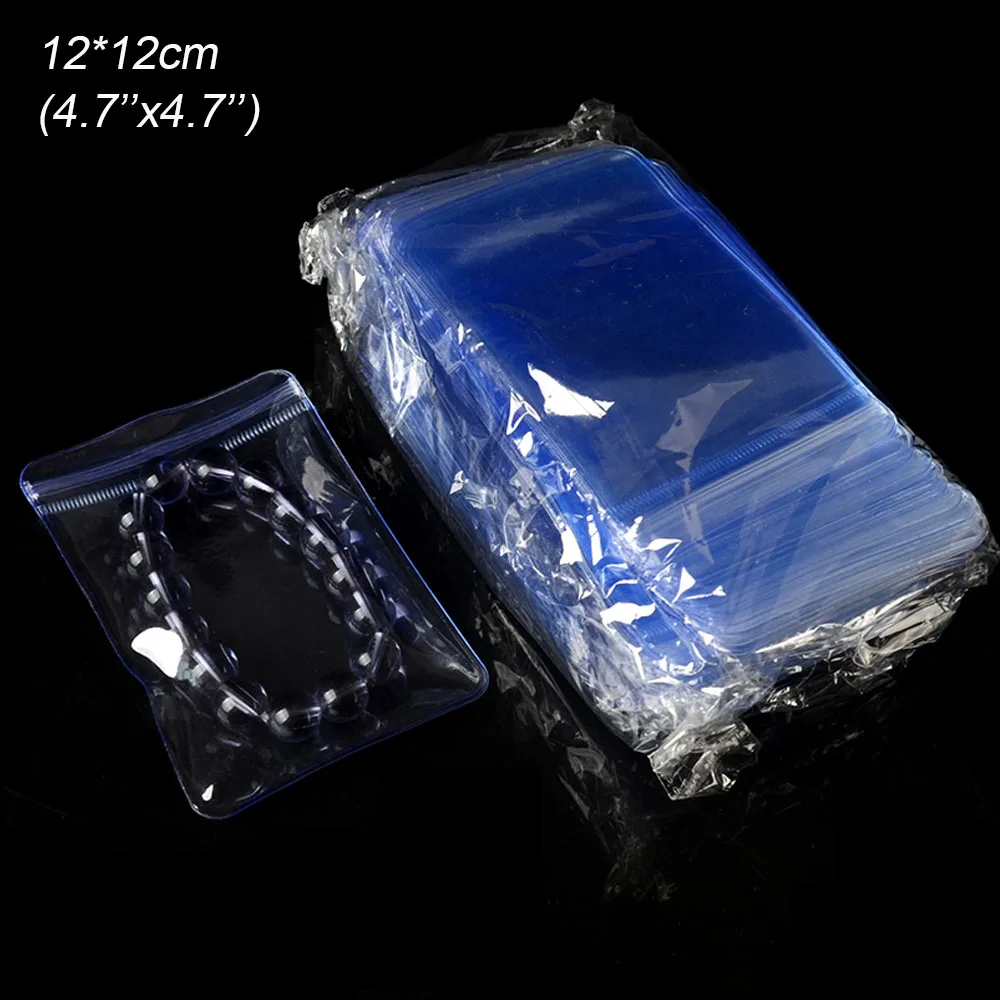 

12x12cm Reclosable Transparent Zip Lock PVC Jewelry Bag Jade Jewellery Anti-oxidation Bags Bracelet anti-tarnish Pack Bag 100Pcs
