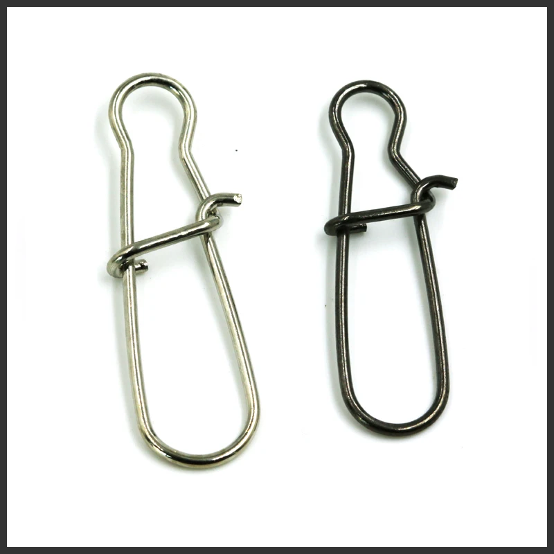 

50pcs Hooked Snap Stainless Steel Fishing Barrel Swivel Safety Snaps Hook Lure Accessories Connector Snap Pesca