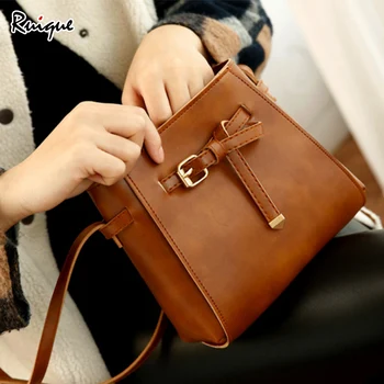 

Ruique Women Fashion Shoulder Bag Girls Cute Belt Decoration Messenger Bag Female High Quality PU Leather Square Crossbody Bags