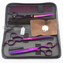 Pueple Профессиональные парикмахерские Ножницы комплект и ПЭТ Ножницы Pet Уход за лошадьми ножницы Best для Пудель& Цвергшнауцер 7.0 дюймов 7 шт