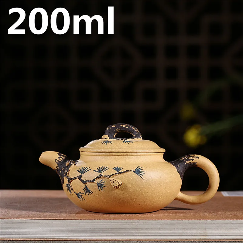 

Handmade Ceramic Teapots Kettle 200ml Porcelain Yixing Zisha Teapot Purple Clay Tet Set Kettle Chinese Pottery Tea Pots