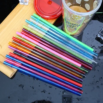 

300pcs Wholesale Hard Plastic Reusable Drinking Straw Colorful Straw 23 Length 7 Diameter Bar Party Straw Supplies