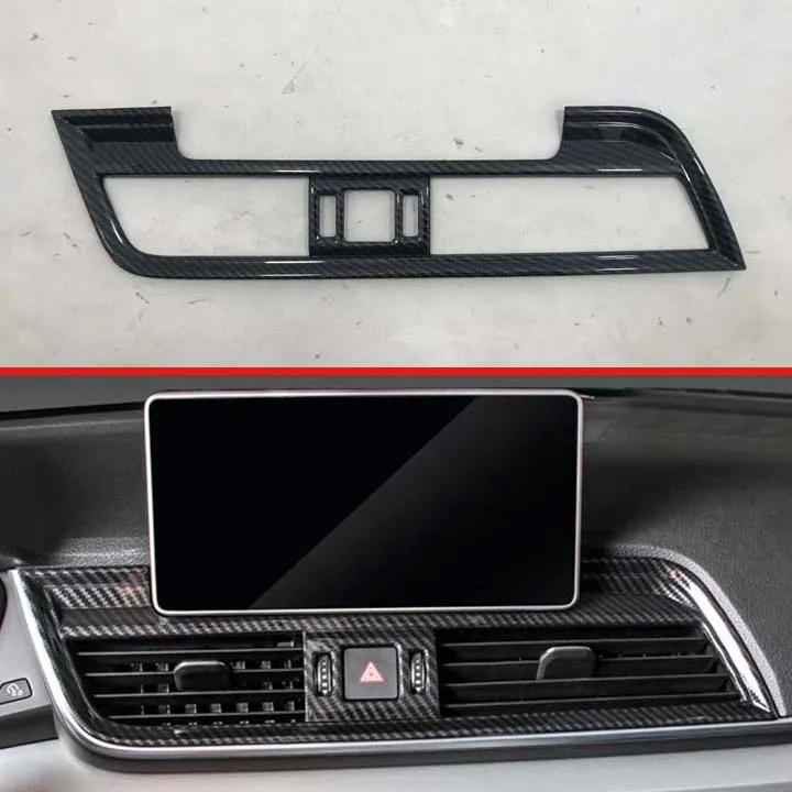 

For Audi Q5 FY 2018 2019 Carbon Fiber Style Middle Air Vent Outlet Cover Dashboard Trim