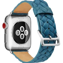 Ремешок для Apple Watch Band Weave Стиль Браслет из натуральной кожи для iWatch серии 1 2 3 браслет с разъемом адаптеры
