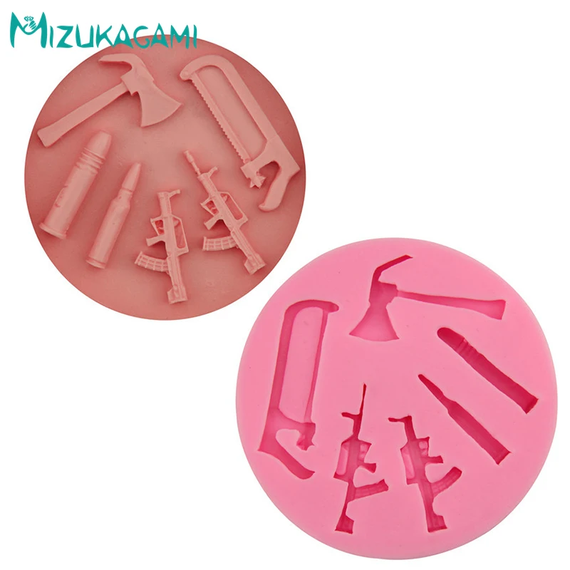 

Gun Bullet Stereo Fondant Silicone Chocolate Cake Mold DIY Baking Tools West Point Kitchen Baking Cake Decorating Mold DJ-01252