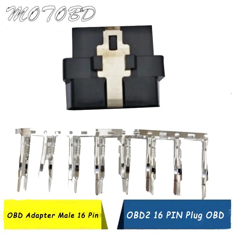

OBD Male Adapter OBD Assembled Male Connector OBD2 Car Male Socket with With 16 Terminals OBD2 16 PIN Plug