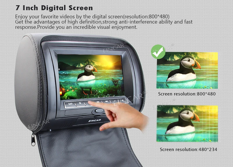 Clearance Black Dual Headrest Pair of Car Pillow headrest Monitor DVD Player Twin Digital Screens USB SD IR FM Transmitter 32 Bit Games 9