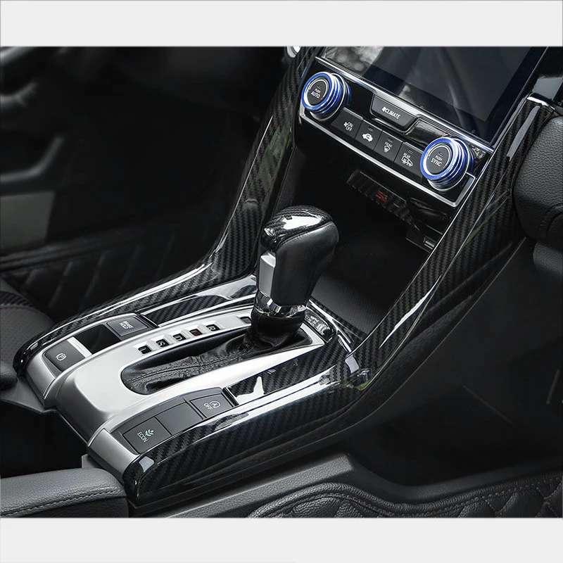 

Car Styling Imitation Carbon Fiber Scratch Resistant Car Center Console Stickers For 10th HONDA CIVIC Car Interior Stickers