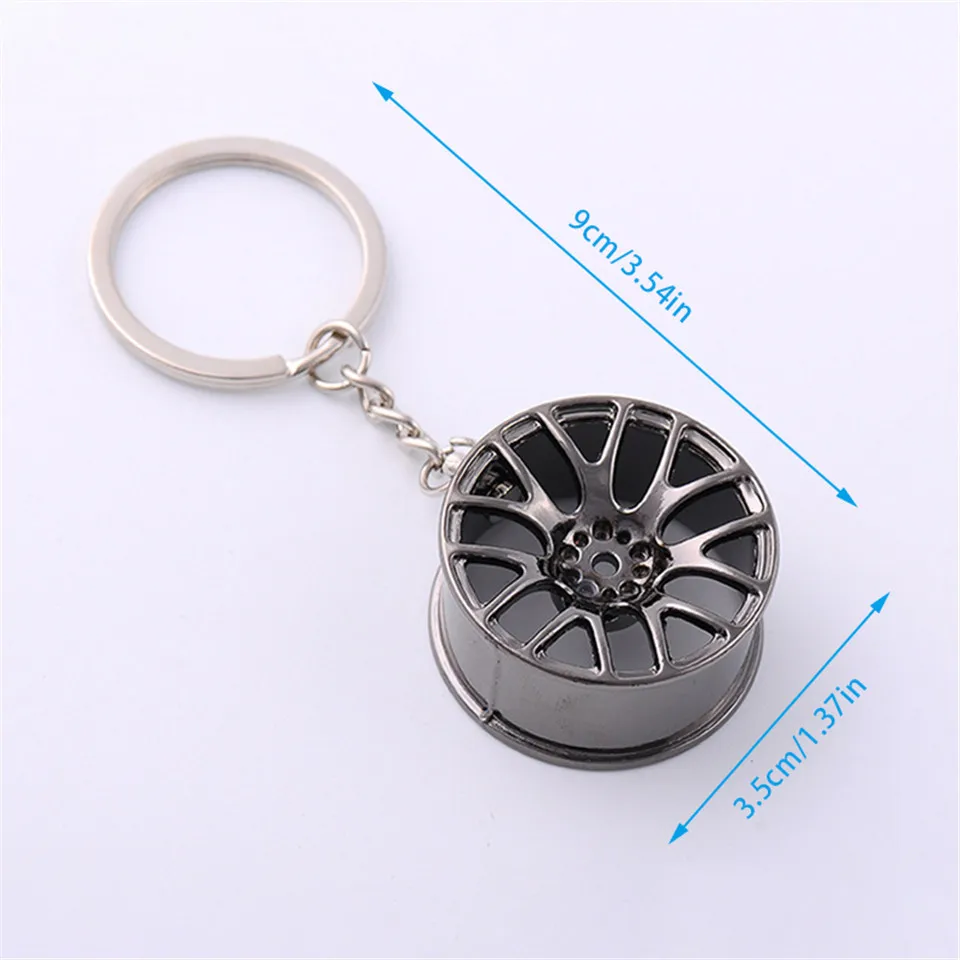 Cool Luxury Metal Creative Keychain Wheel Rim Model Key Chain Car Personality Keyring Wheel Hub Key Chains Key Rings (10)