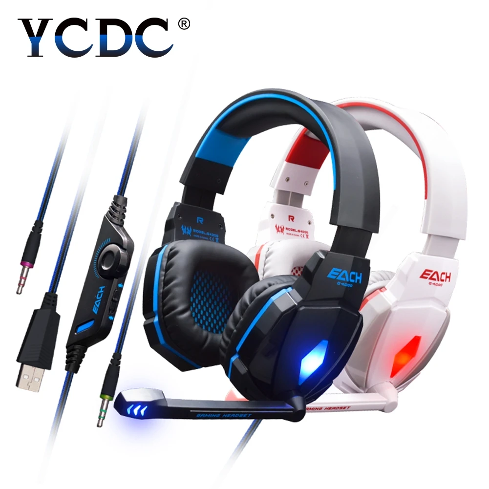 

YCDC PC Game DOTA Rye for Pioneer LOL LED Light Headset Gaming Headphones Microphone Stereo Surround Headband Fone De Ouvido