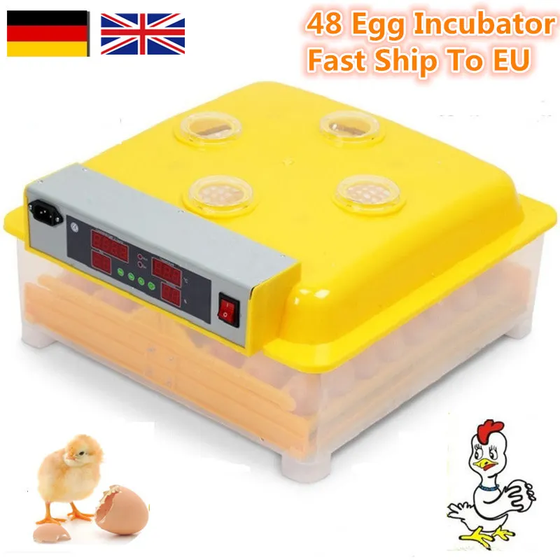 

China cheap automatic 48 egg incubator brooder hatchery machine AU DE stock