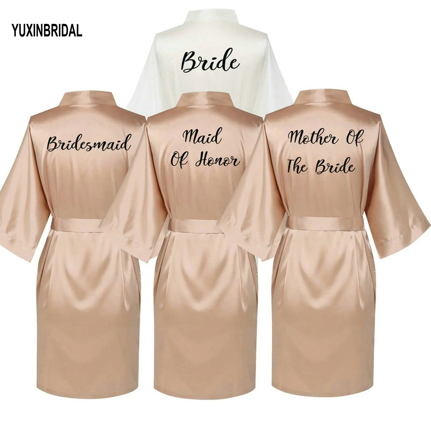 

YUXINBRIDAL 2019 New Bridesmaid Bride Satin Robe, Women Robe Bridesmaid Robes Bridesmaid Robes Wedding