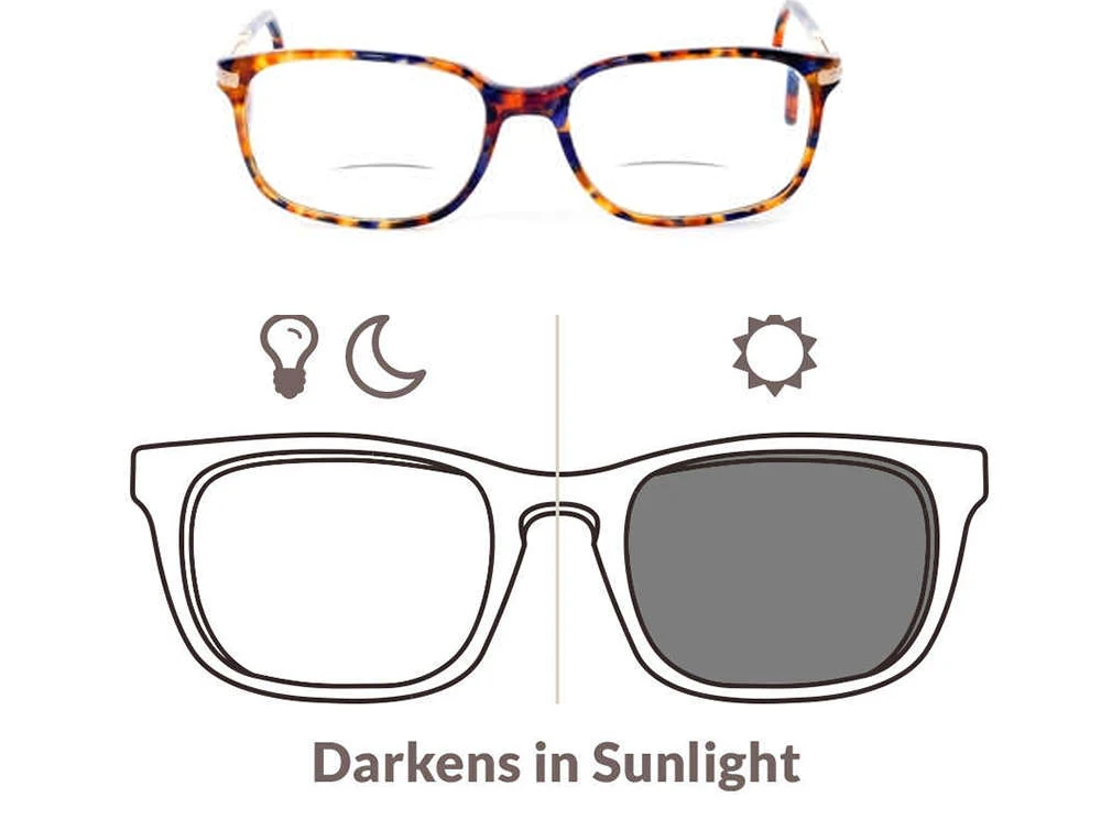 1.56 Aspheric Photochromic Bifocal Sunglasses Prescription Lenses For