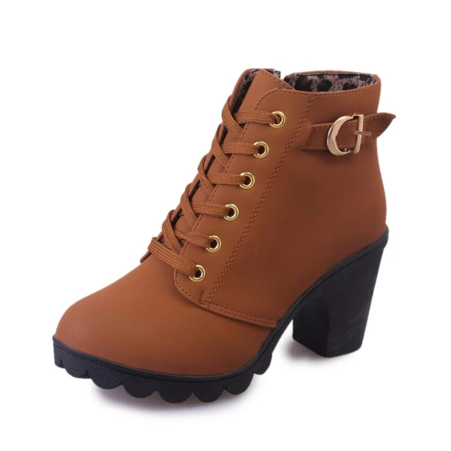 LISM zapatos mujer primavera 2018 nuevas botas de tacón alto Martin con cremallera de cruzadas para botas gruesas con moda clásica _ - AliExpress Mobile