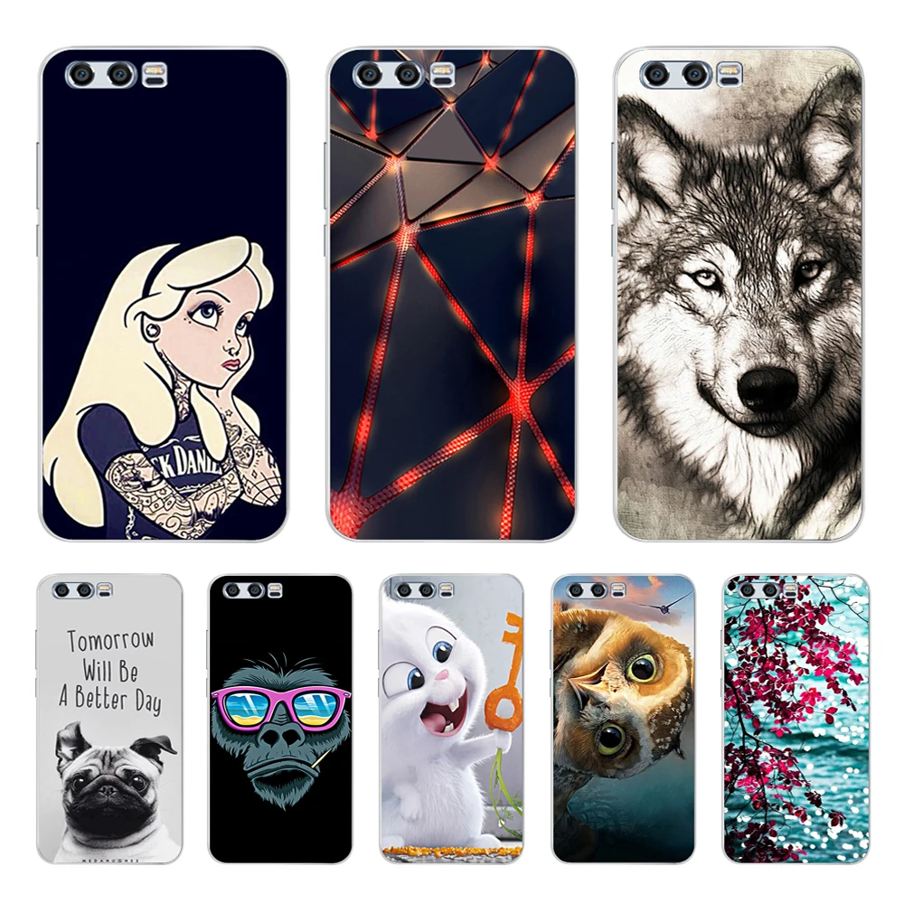 

For Cover Huawei Honor 9 Case For Bumper Honor 9 Silicone Soft Printing Back Protection For Phone Case Honor 9 Coque 64GB