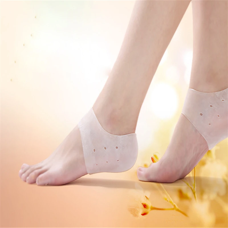 1 пара Тонкий силиконовый увлажняющий гель пятки носки, как потрескавшейся кожи ног Уход протектор FM1074