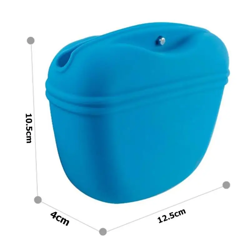 Outdoor Silicone Training Pocket Waist Bags Pet Food Snack Pouch Pocket Dogs Training Bags Blue/Green/Yellow 12.5*10.5*4cm - Цвет: Blue