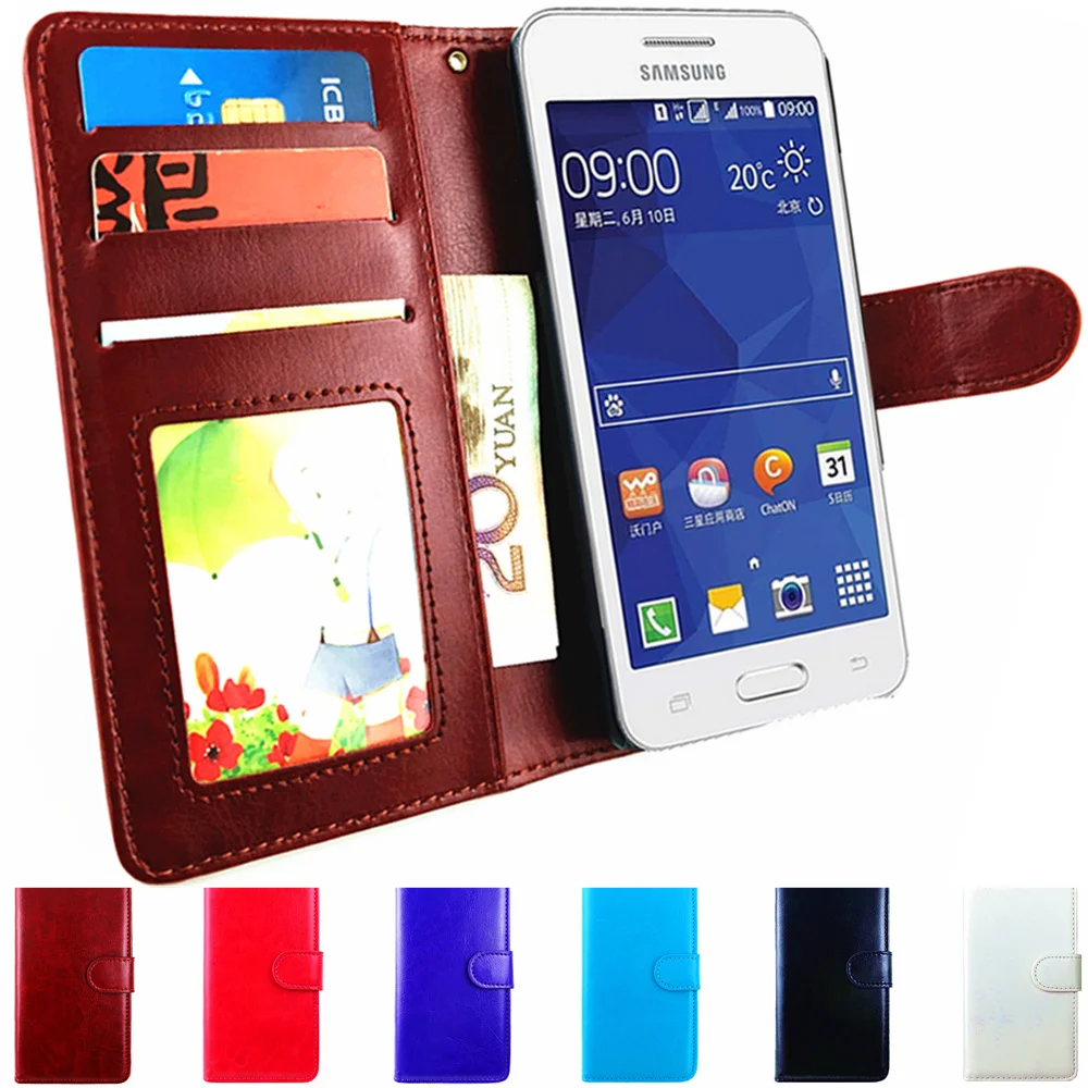 Флип чехол для телефона Samsung Galaxy Core 2 кожаный бумажник Duos Core2 G355h SM G355 G 355 h|case for samsung