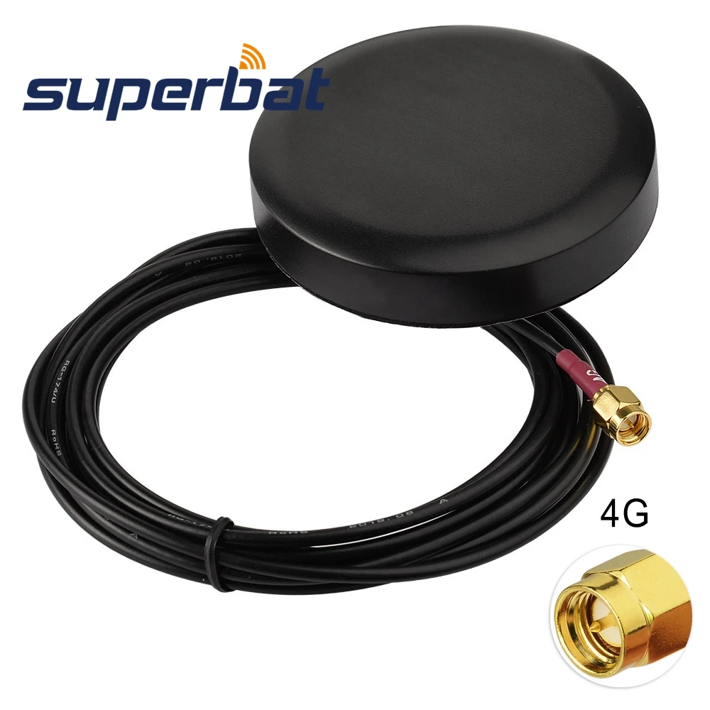 

Superbat 4G LTE Antenna Screw Mount Omni-directional SMA Male Low Profile for 4G LTE Router Vehicle Truck RV Motorhome Marine