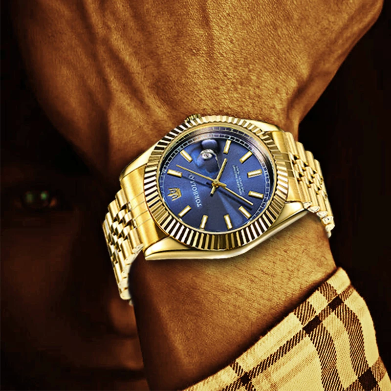 Heren Horloge Torbollo Mode Quartz Horloge Mannen Datum Blauw Goud Waterdichte Mannelijke Polshorloge Relogio Masculino|masculino|masculinos relogiosmasculino watch - AliExpress