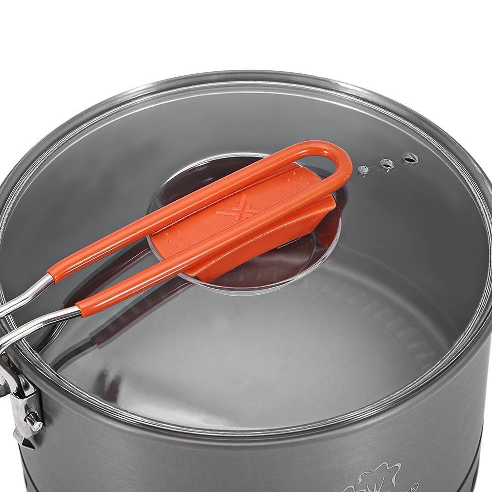 2-3 personas 2.4L al aire libre portátil plegable manija Intercambiador de Calor olla Camping Picnic utensilios de cocina
