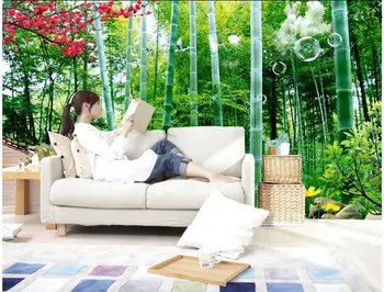 

3d wallpaper custom photo non-woven mural wall sticker Bamboo bridge painting picture 3d wall room murals wallpaper