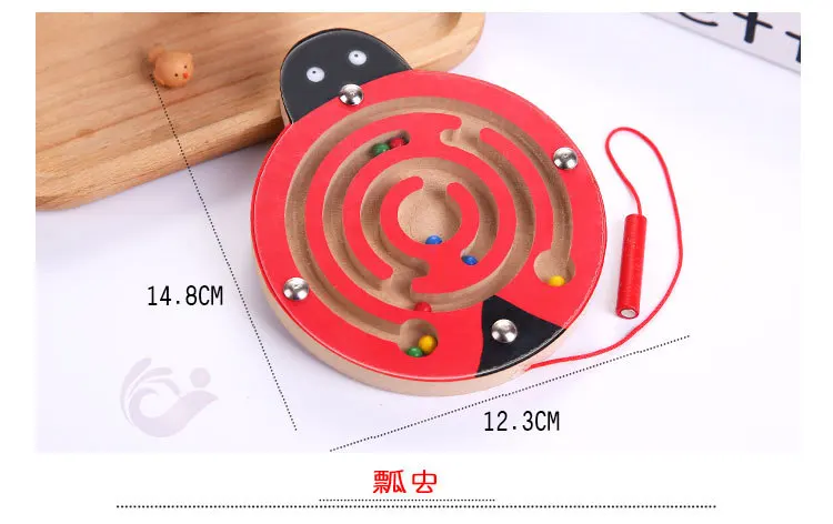 Детская магнитная ручка лабиринт игрушка Дети деревянные животные трек Игра Головоломка дети Ранний Образовательный мозговой тизер деревянные игрушки ZT-D01