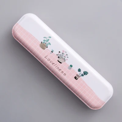 JIANWU/Minimalism iron Tinplate creative stationery box tin pencil box Cartoon pencil case school student gifts - Цвет: LOVELINESS