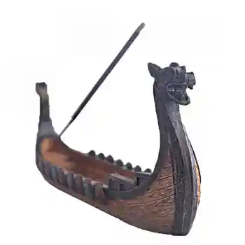 

Retro Incense Burners Traditional Chinese Design Dragon Boat Incense Stick Holder Burner Hand Carved Carving Censer Ornaments