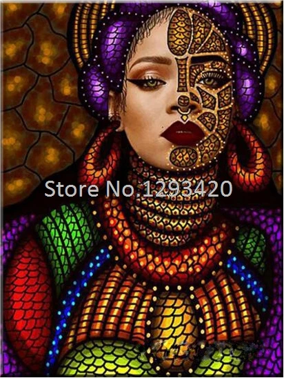

Beauty 5D DIY Diamond Painting African woman Full Square Diamond Embroidery Cross Stitch 3d Mosaic Stickers Mosaic Home Decor