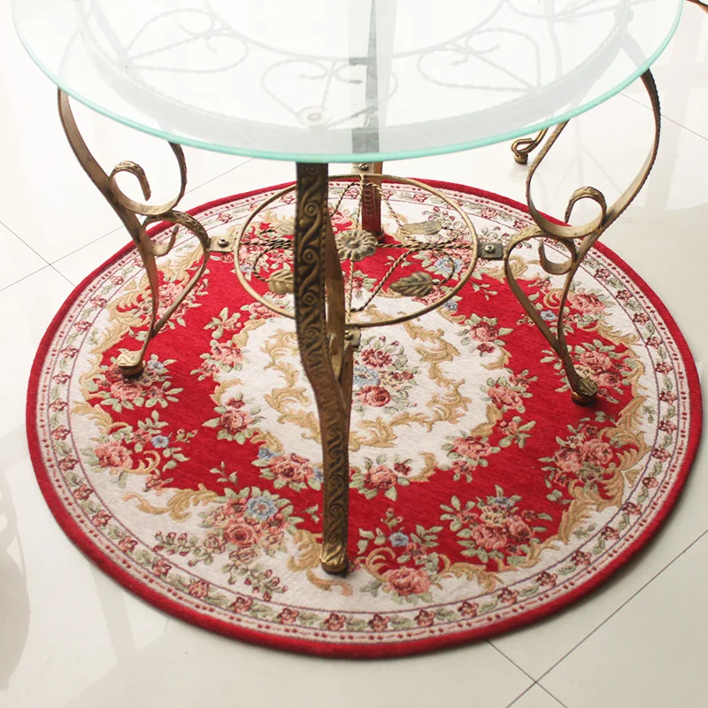 

Honlaker European Dornier Round Living Room Carpet Tea Table Decorative Carpets Chair Rug Bedroom Floor Mat 90x90CM