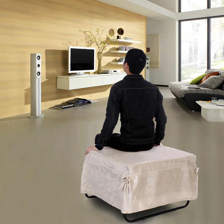 78 inch Portable Tri-Fold Foldable Metal Bed + Foam Mattress + 4 Wheels + Covers 78 inch Portable Tri-Fold Foldable Metal Bed + Foam Mattress + 4 Wheels + Covers