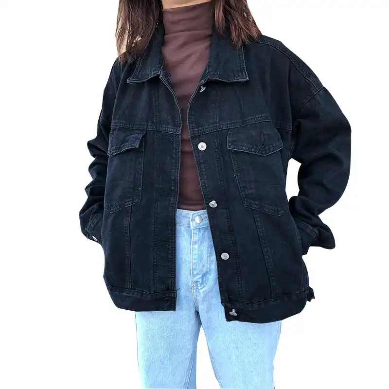 black denim jacket womens cheap