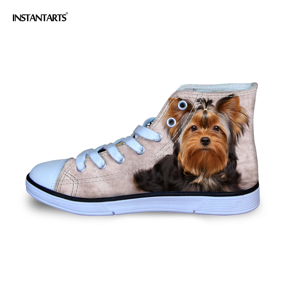 INSTANTARTS Cute 3D Animal Yorkshire Terrier Dog Pattern Kids Shoes