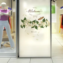 DICOR, без клея, оконная пленка, цветы, элегантная, матовая, непрозрачная, уличная, стеклянная наклейка для домашнего декора, цифровая печать, BLT1155