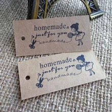 50 шт. профессиональная девушка домашнее Закладка ручной работы креативный подарок тег ручной работы, бирка бумага для поделок в стиле ретро карты бирки 5,7X2,6 см