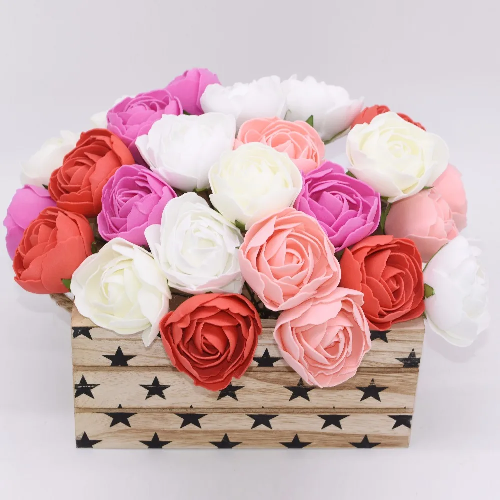 

5 Pieces 6cm Artificial Flowers PE Foam Roses DIY Flower Head Multi-used For Wedding Decoration Scrapbooking Wreaths Home Decor