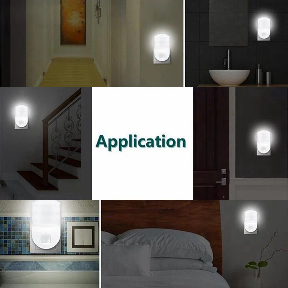 

HOT 9 LED PIR Motion Sensor Night Light Home Hallway Bedroom Socket Wall Lamp EU Plug NDS66