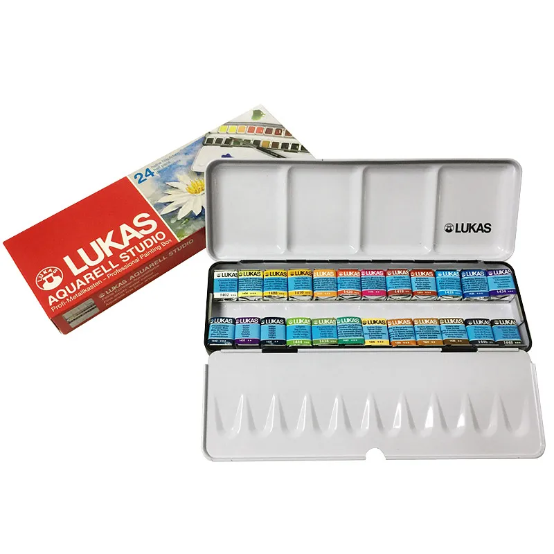 

24 color solid watercolor paint transparent watercolor sketch portable