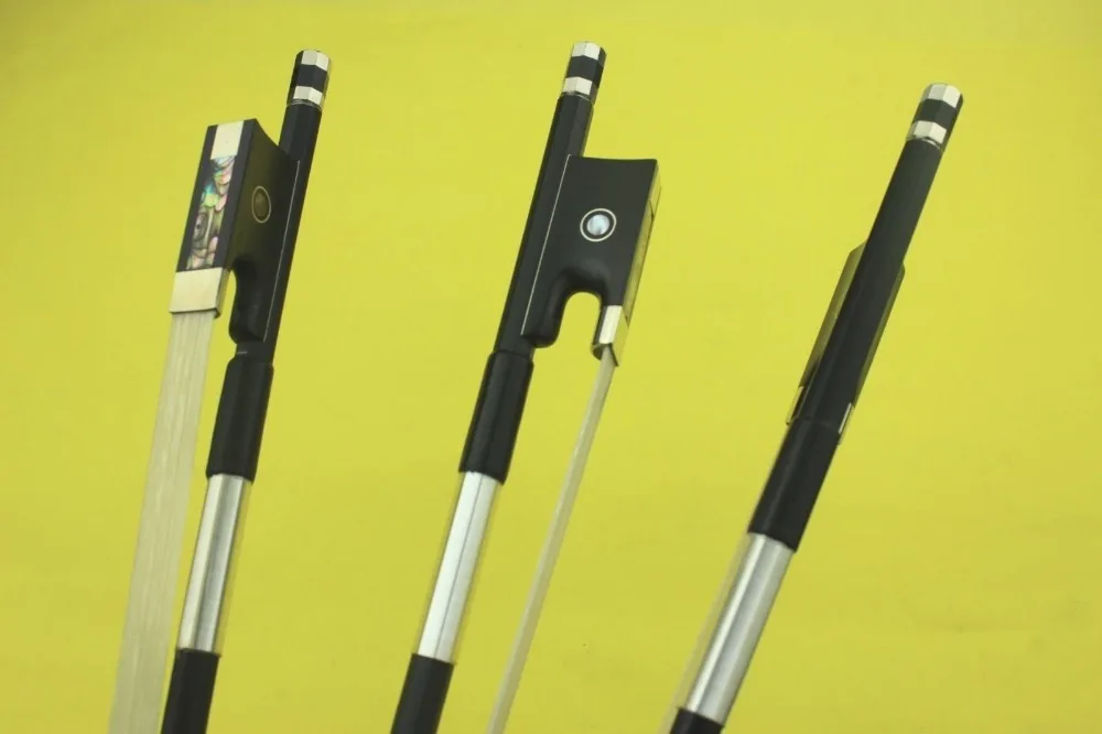 1 pc New black Carbon fiber Violin Bow 4/4 full size Mongolia white