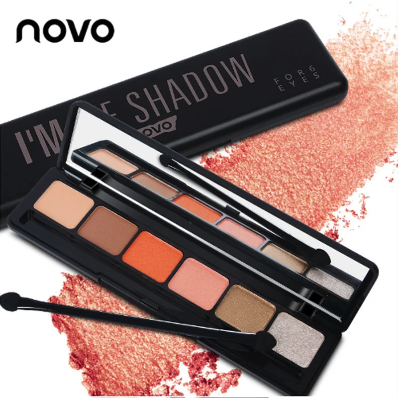 NOVO Brand 6 Colors Glitter Matte Eyeshadow Palette Set Makeup Eye