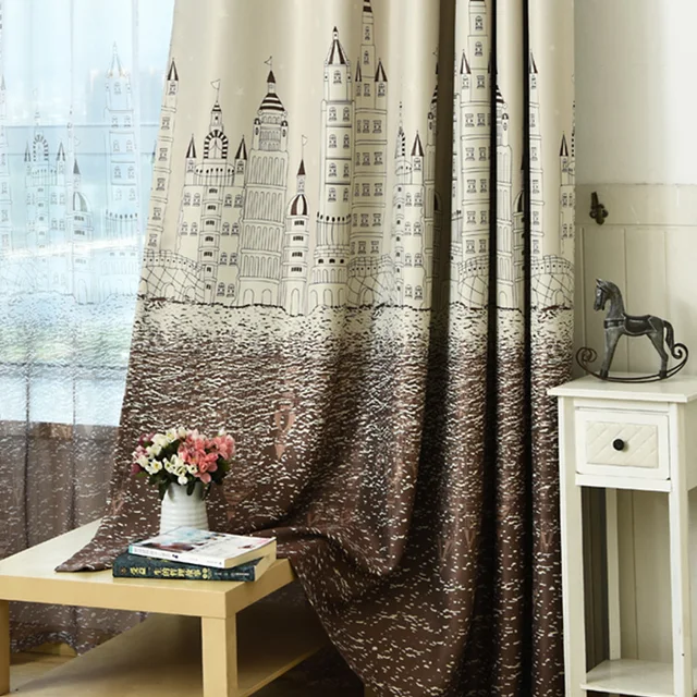 Cartoon Castle Window Curtains For Children Kids Room S Boys Cartoon Castle Window Curtains For Children Kids Room S Boys Baby Bedroom Grant Design Blackout