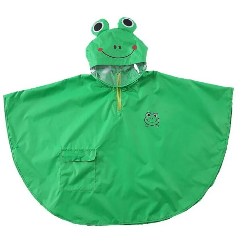 Детский пончо, плащ с рисунком, детская непромокаемая одежда, плащ-дождевик с капюшоном для девочек и мальчиков, водонепроницаемый детский дождевик, непромокаемое пончо - Цвет: Зеленый