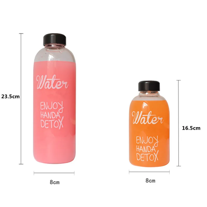 1000 мл/600 мл большая емкость Спортивная бутылка для фруктового лимонного сока прозрачная портативная пластиковая бутылка для воды