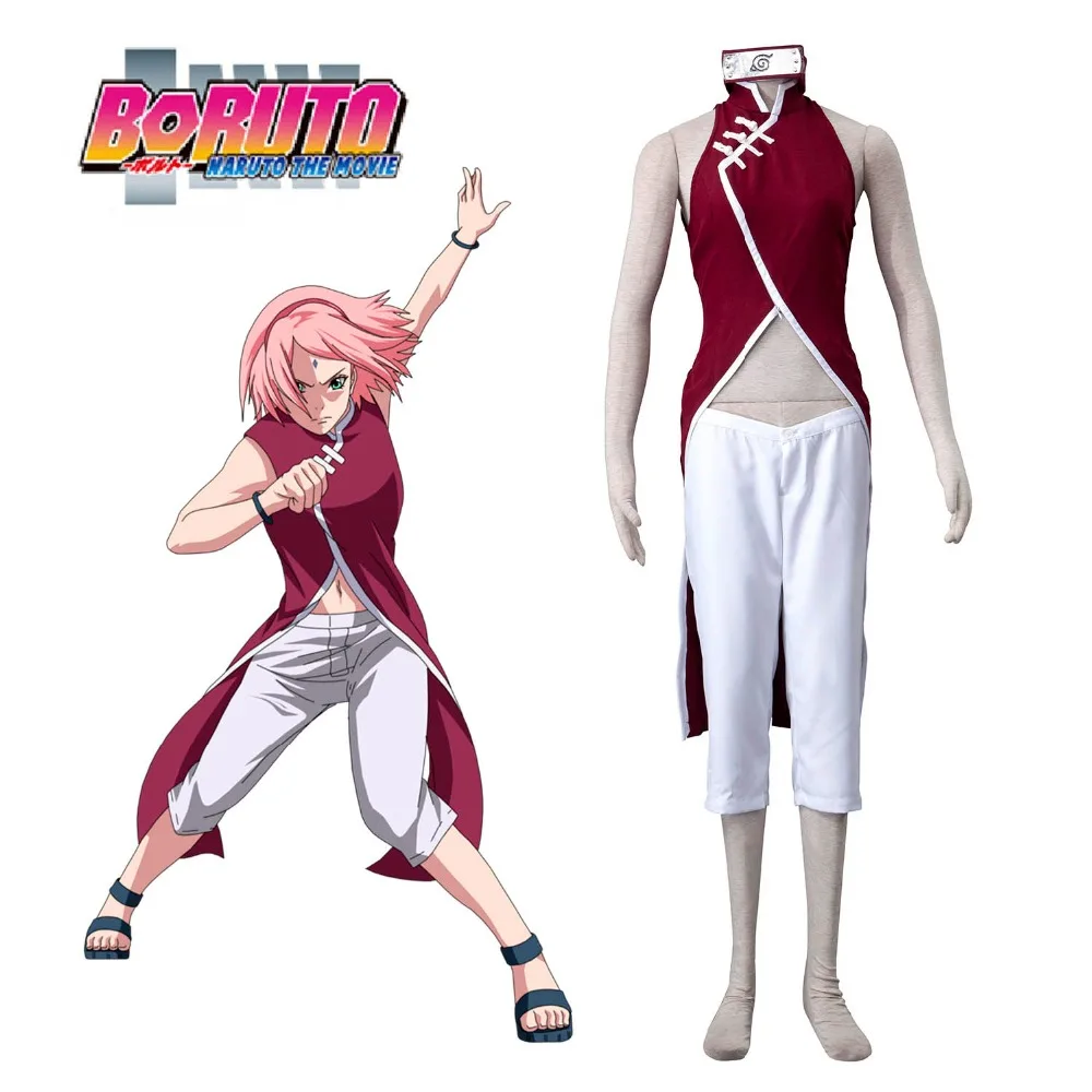 Boruto Naruto The Movie Haruno Sakura Cosplay Costume Sakura Cheongsam 
