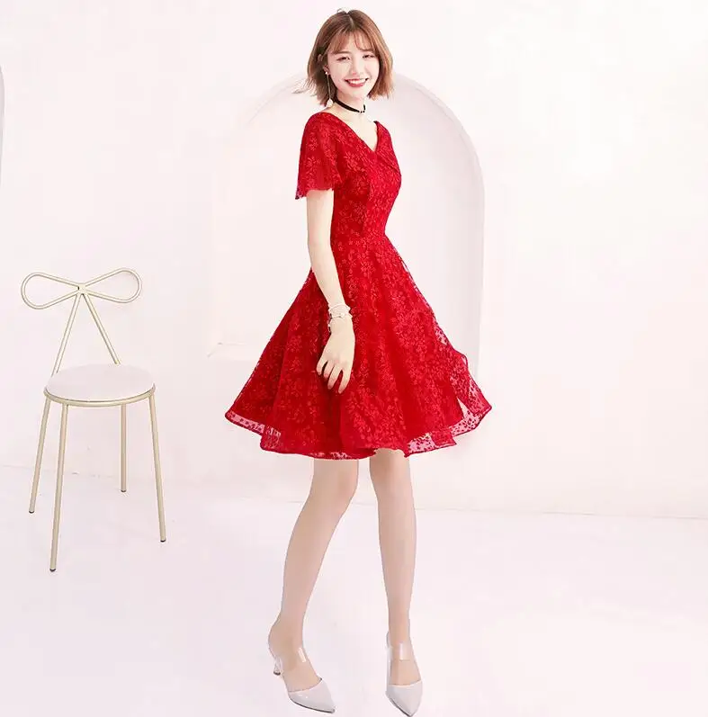Бургундское платье с вышивкой в восточном стиле, китайское винтажное традиционное свадебное платье чонсам, длинное платье-Русалка Qipao, размер - Цвет: red F