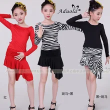 Весенний топ с длинными рукавами и стандартная юбка для девочек, одежда для латинского танца L21800